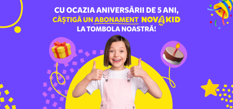 Cu ocazia aniversării de 5 ani, câștigă un abonament Novakid la tombola noastră!